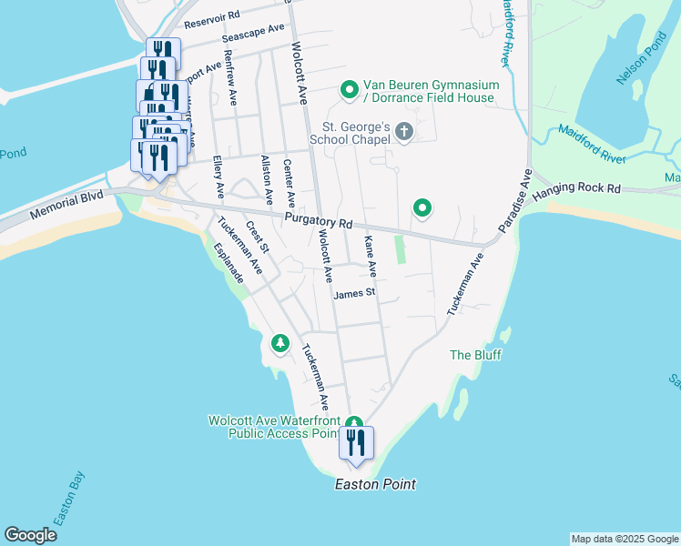 map of restaurants, bars, coffee shops, grocery stores, and more near 438 Wolcott Avenue in Middletown