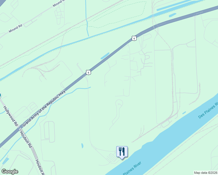 map of restaurants, bars, coffee shops, grocery stores, and more near Empress Drive in Joliet