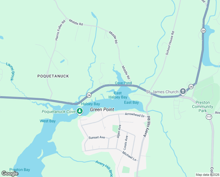 map of restaurants, bars, coffee shops, grocery stores, and more near 161 Connecticut 2A in Preston