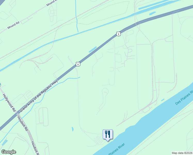 map of restaurants, bars, coffee shops, grocery stores, and more near Empress Drive in Joliet