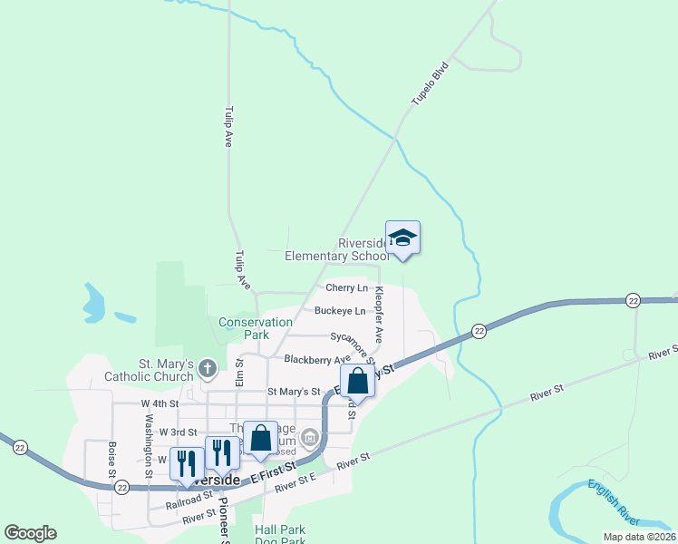 map of restaurants, bars, coffee shops, grocery stores, and more near 505 Galileo Drive in Riverside