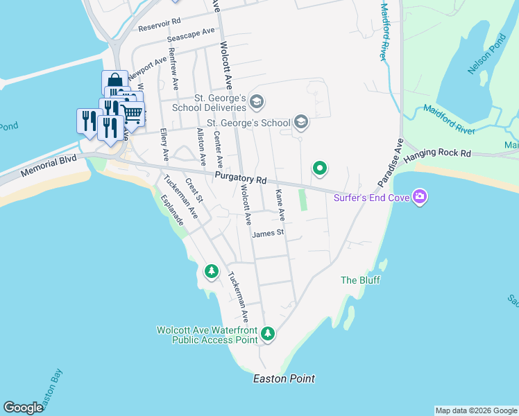 map of restaurants, bars, coffee shops, grocery stores, and more near 438 Wolcott Avenue in Middletown