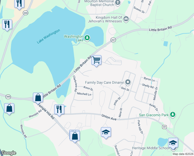 map of restaurants, bars, coffee shops, grocery stores, and more near 517 Macnary Road in New Windsor
