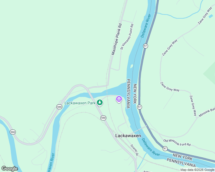 map of restaurants, bars, coffee shops, grocery stores, and more near 199 Masthope Plank Road in Lackawaxen