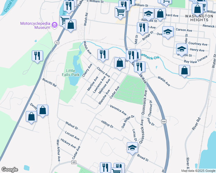 map of restaurants, bars, coffee shops, grocery stores, and more near 64 Blanche Avenue in New Windsor
