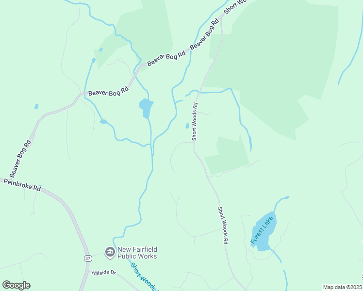 map of restaurants, bars, coffee shops, grocery stores, and more near 2 Peaceful Drive in New Fairfield