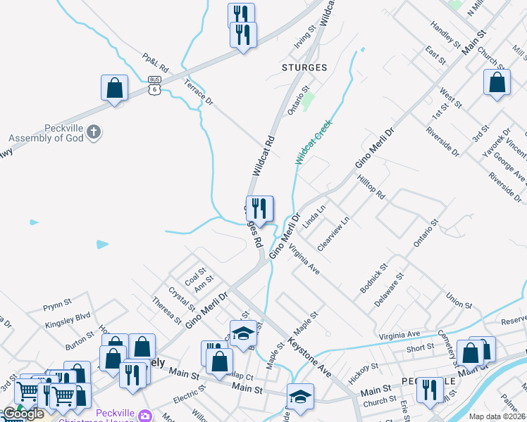 map of restaurants, bars, coffee shops, grocery stores, and more near 182 Wildcat Road in Blakely