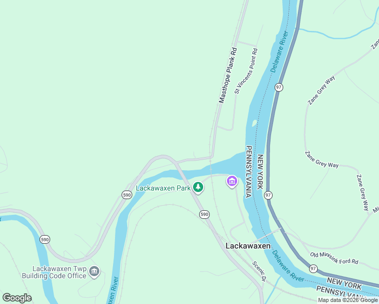 map of restaurants, bars, coffee shops, grocery stores, and more near 104 Masthope Plank Road in Lackawaxen