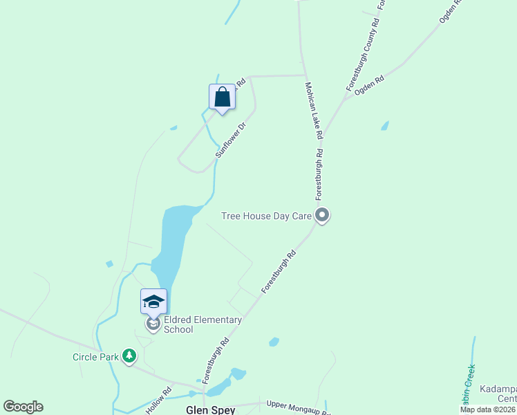 map of restaurants, bars, coffee shops, grocery stores, and more near 1652 Forestburgh Road in Glen Spey