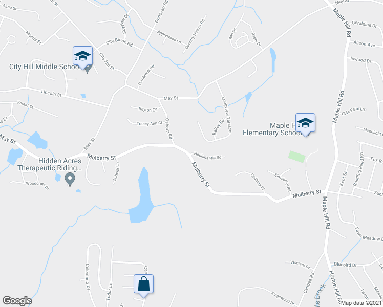 map of restaurants, bars, coffee shops, grocery stores, and more near 7 Hopkins Hill Road in Naugatuck