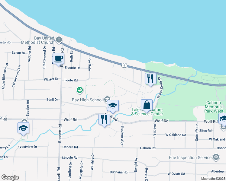 map of restaurants, bars, coffee shops, grocery stores, and more near in Cleveland