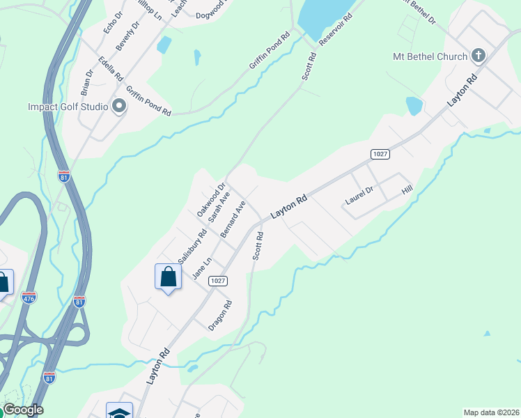 map of restaurants, bars, coffee shops, grocery stores, and more near 1004 Scott Road in Lackawanna County