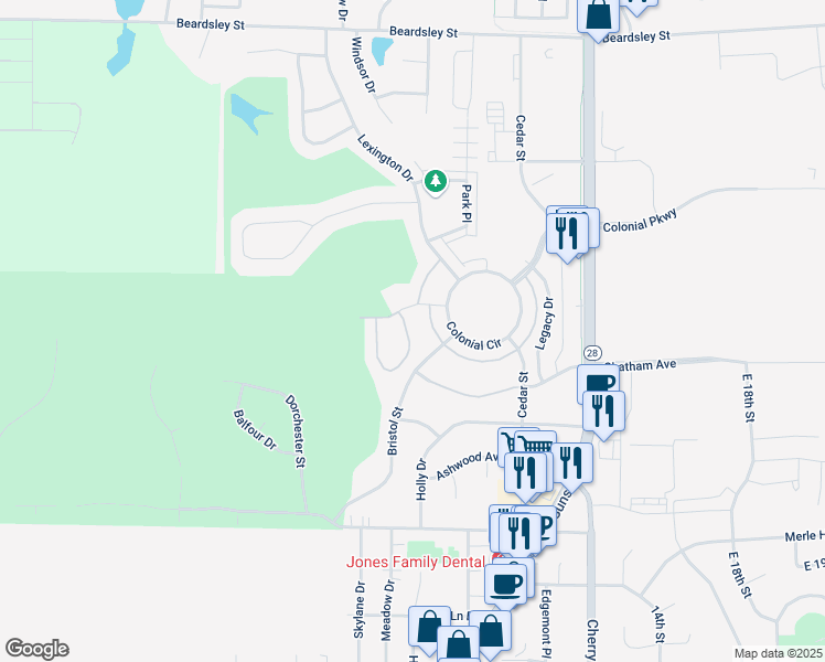 map of restaurants, bars, coffee shops, grocery stores, and more near 550-8 Legacy Court in Norwalk