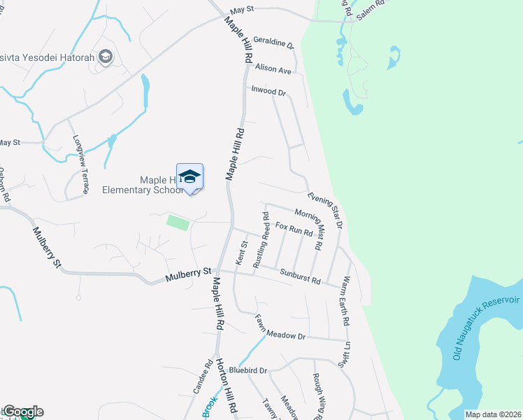 map of restaurants, bars, coffee shops, grocery stores, and more near 108 Rustling Reed Road in Naugatuck