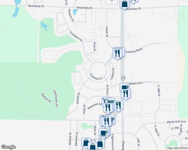 map of restaurants, bars, coffee shops, grocery stores, and more near 728 Sawgrass Drive in Norwalk