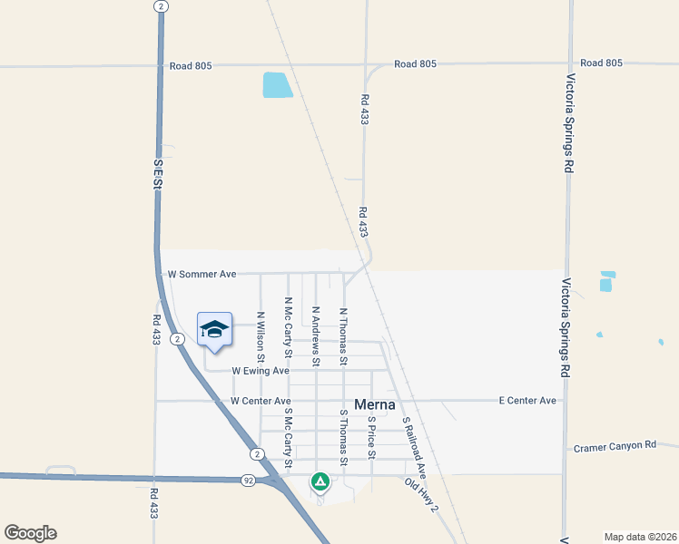 map of restaurants, bars, coffee shops, grocery stores, and more near 724 West Sommer Avenue in Merna