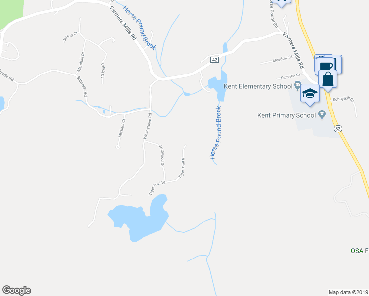 map of restaurants, bars, coffee shops, grocery stores, and more near 65 Tiger Trail in Carmel
