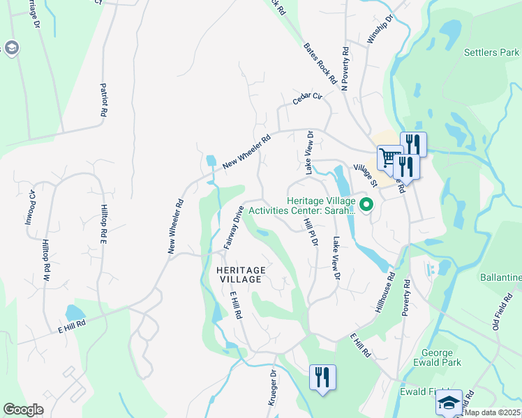 map of restaurants, bars, coffee shops, grocery stores, and more near 152 Woodvale Drive in Southbury