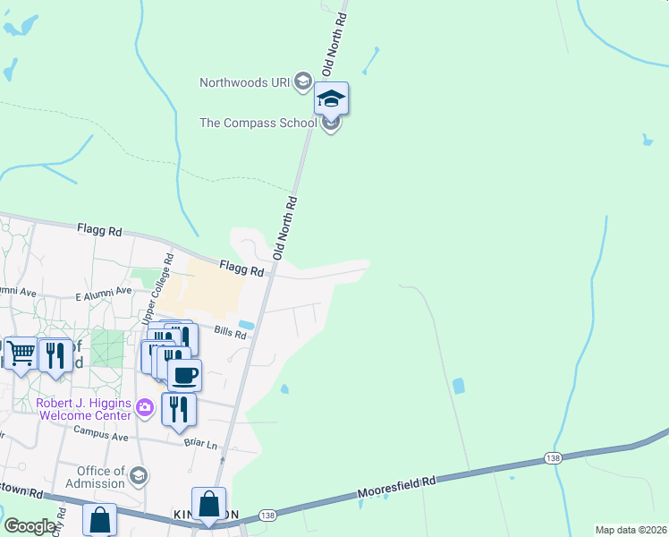map of restaurants, bars, coffee shops, grocery stores, and more near 80 Bean Farm Dr in South Kingstown
