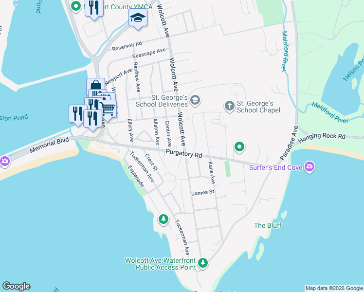 map of restaurants, bars, coffee shops, grocery stores, and more near 359 Wolcott Avenue in Middletown