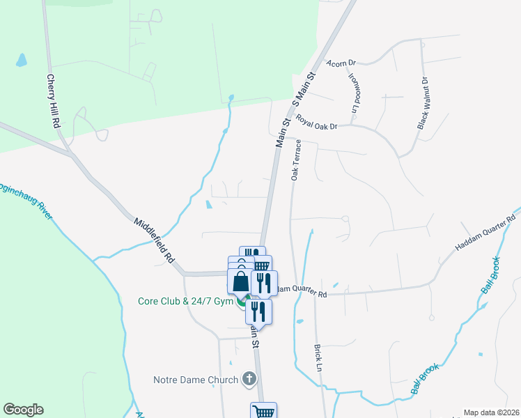 map of restaurants, bars, coffee shops, grocery stores, and more near 442 Main Street in Durham