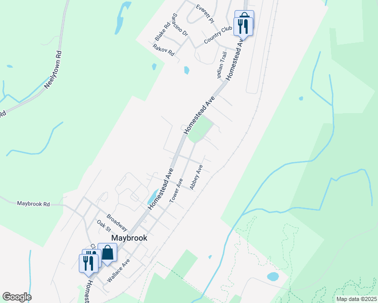 map of restaurants, bars, coffee shops, grocery stores, and more near 812 Homestead Avenue in Maybrook