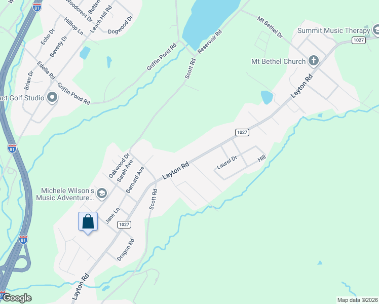 map of restaurants, bars, coffee shops, grocery stores, and more near 1213 Layton Rd in Clarks Summit