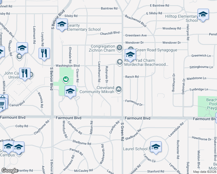 map of restaurants, bars, coffee shops, grocery stores, and more near 2567 Rubyvale Drive in University Heights