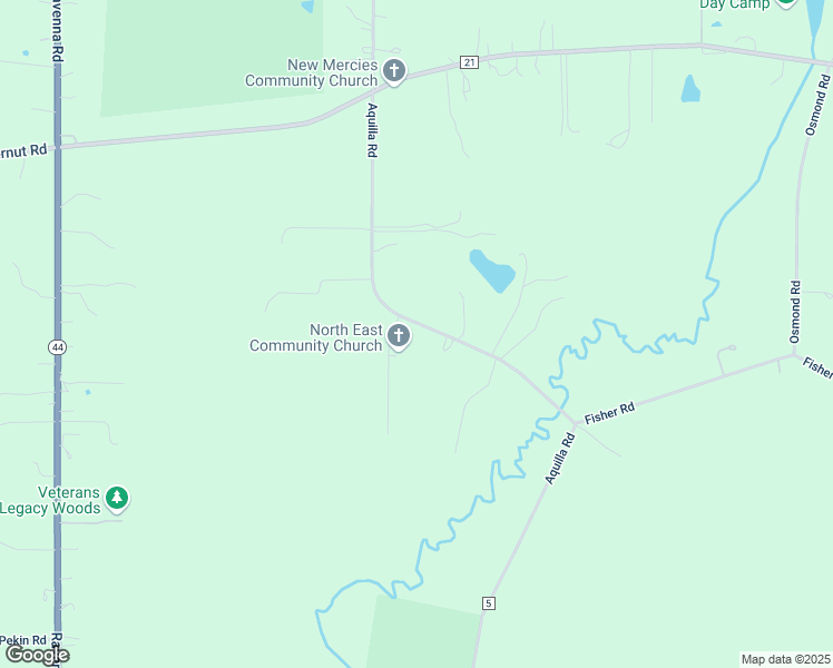 map of restaurants, bars, coffee shops, grocery stores, and more near 13896 Aquilla Road in Burton