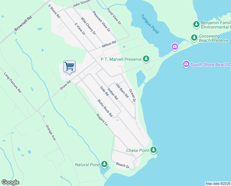 map of restaurants, bars, coffee shops, grocery stores, and more near 32 Indian Rd in Little Compton