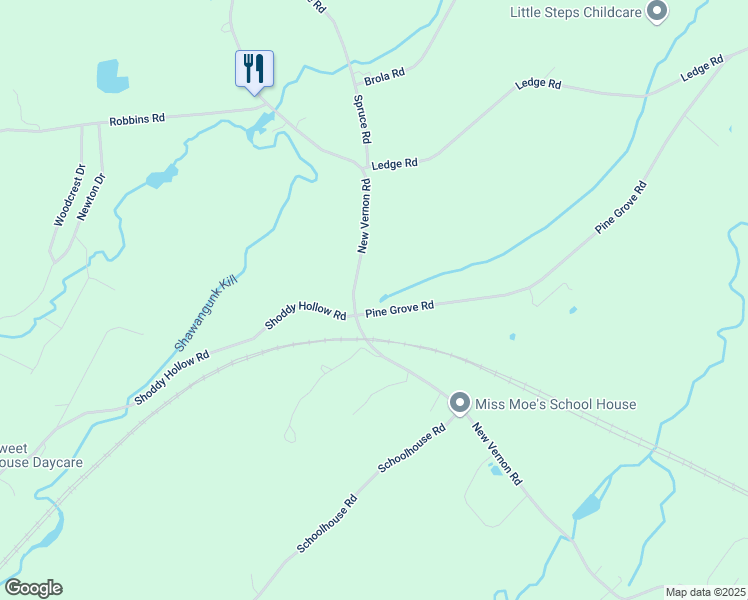 map of restaurants, bars, coffee shops, grocery stores, and more near 19 Pine Grove Road in Middletown