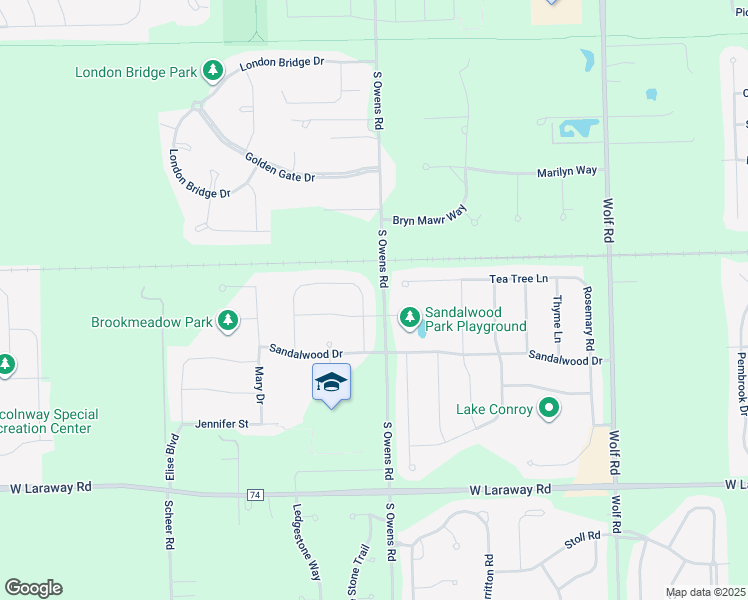 map of restaurants, bars, coffee shops, grocery stores, and more near 21979 Emily Lane in Frankfort