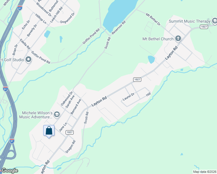 map of restaurants, bars, coffee shops, grocery stores, and more near 1213 Layton Rd in Clarks Summit