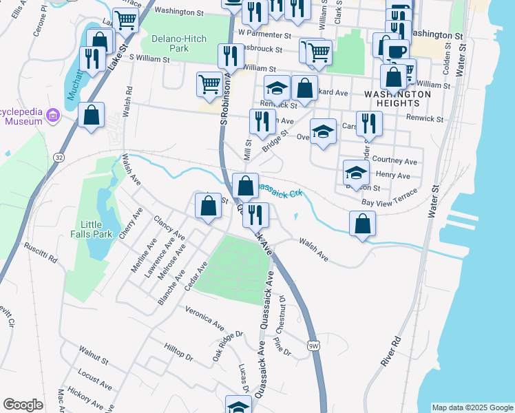 map of restaurants, bars, coffee shops, grocery stores, and more near 19 Route 9W in New Windsor