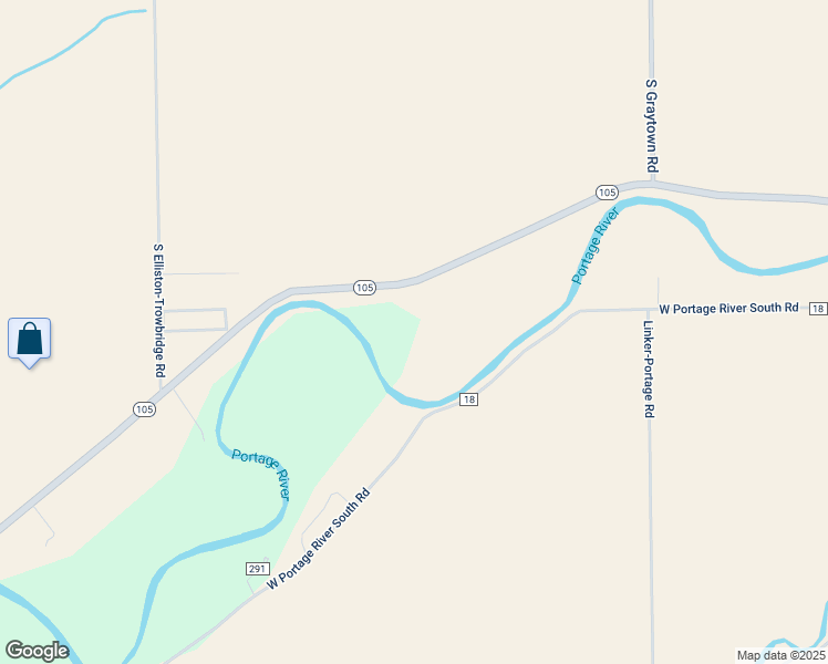 map of restaurants, bars, coffee shops, grocery stores, and more near 17476 Ohio 105 in Elmore