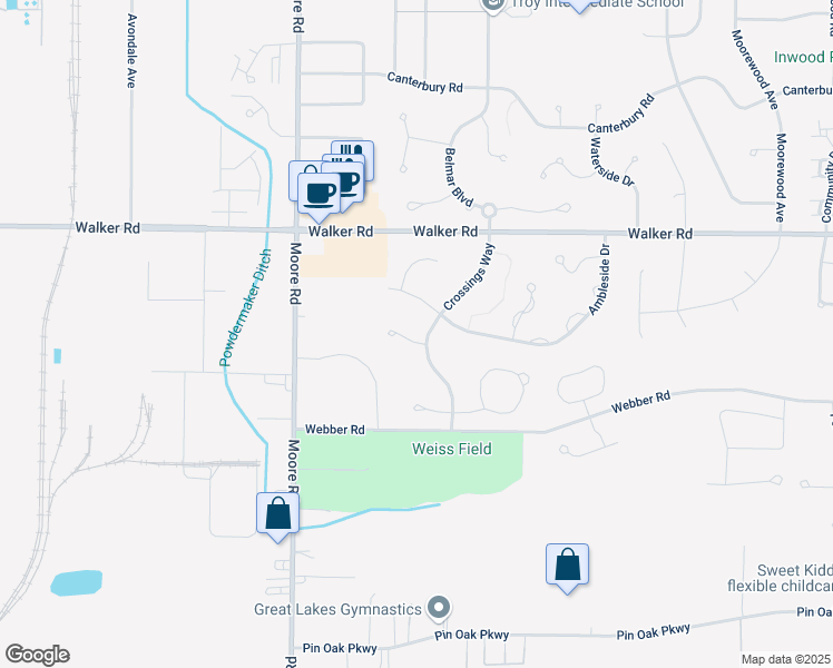 map of restaurants, bars, coffee shops, grocery stores, and more near 33358 Bayberry Court in Avon Lake