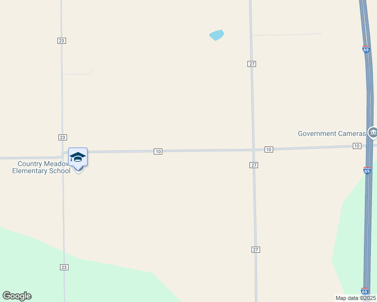 map of restaurants, bars, coffee shops, grocery stores, and more near 2410 County Road 10 in Ashley