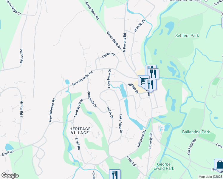 map of restaurants, bars, coffee shops, grocery stores, and more near 659 Lake View Drive in Southbury