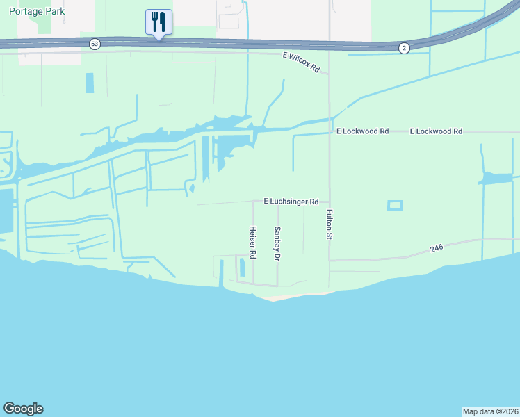 map of restaurants, bars, coffee shops, grocery stores, and more near 1805 Heiser Rd in Port Clinton