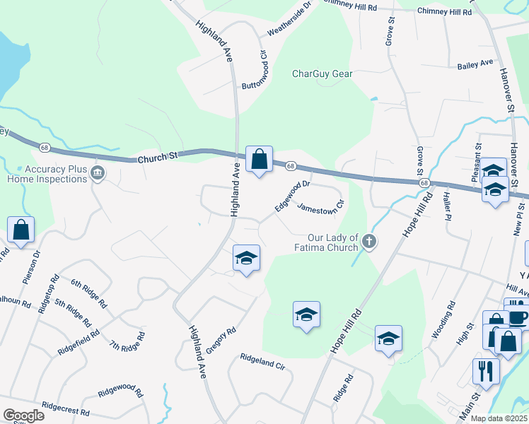 map of restaurants, bars, coffee shops, grocery stores, and more near 29 Edgewood Drive in Wallingford