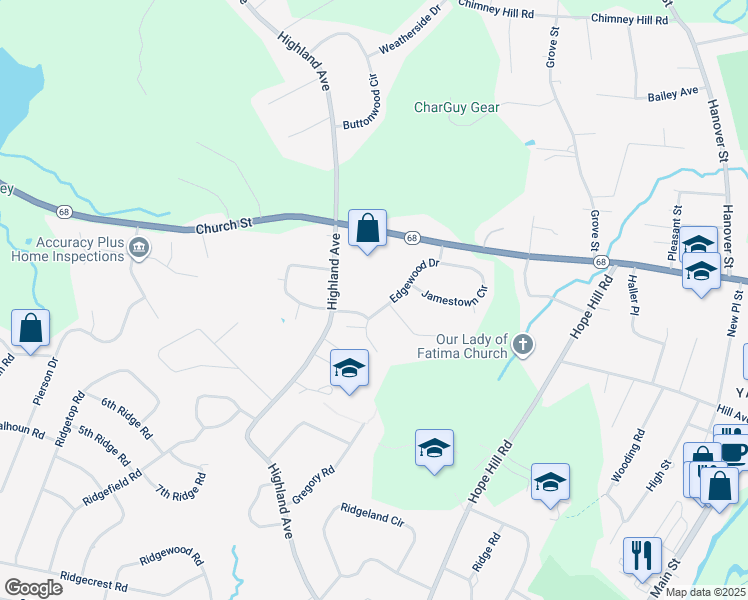 map of restaurants, bars, coffee shops, grocery stores, and more near 29 Edgewood Drive in Wallingford