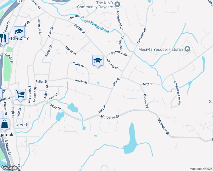 map of restaurants, bars, coffee shops, grocery stores, and more near 238 Lincoln Street in Naugatuck