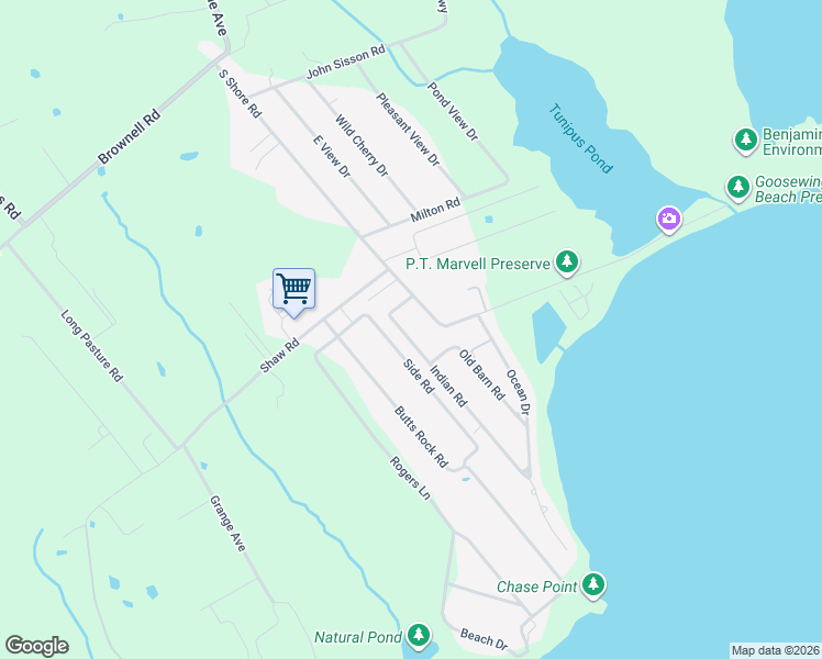 map of restaurants, bars, coffee shops, grocery stores, and more near 14 Indian Road in Little Compton