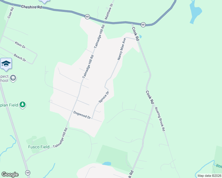 map of restaurants, bars, coffee shops, grocery stores, and more near 24 Spruce Drive in Prospect