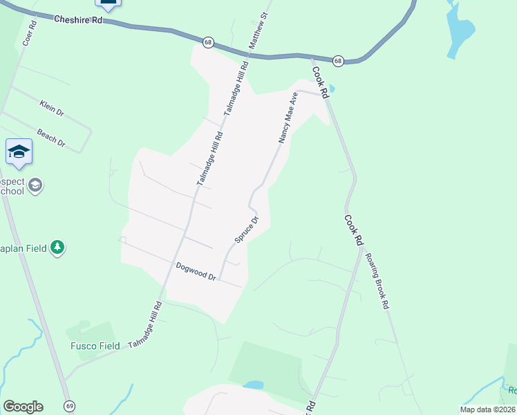 map of restaurants, bars, coffee shops, grocery stores, and more near 24 Spruce Drive in Prospect