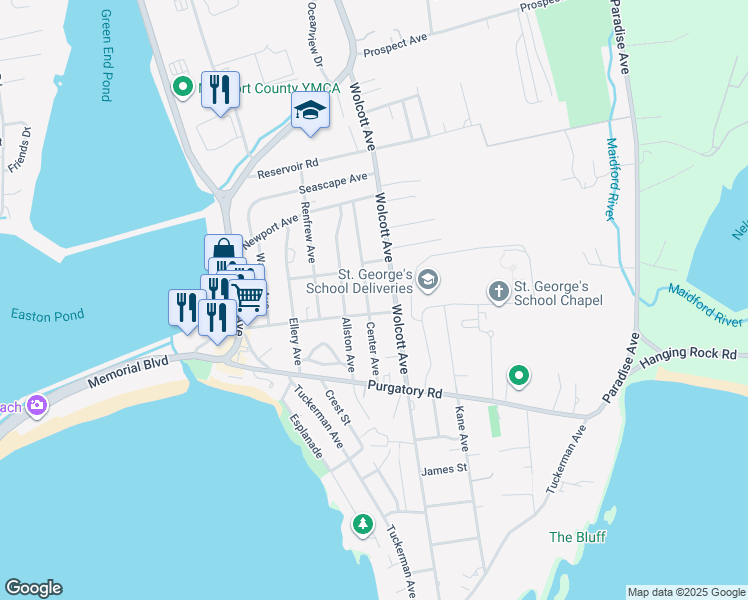 map of restaurants, bars, coffee shops, grocery stores, and more near 144 Briarwood Avenue in Middletown