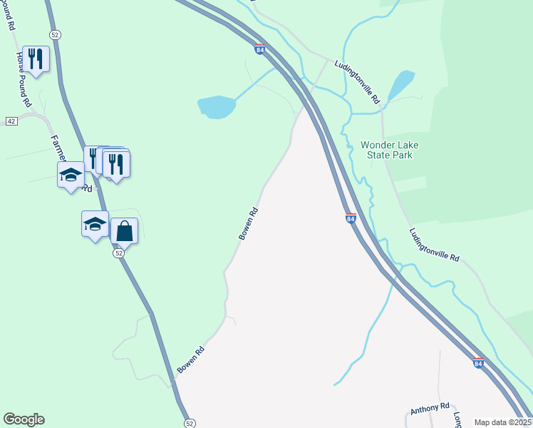 map of restaurants, bars, coffee shops, grocery stores, and more near 128 Bowen Road in Carmel