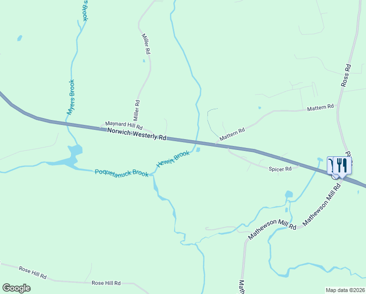 map of restaurants, bars, coffee shops, grocery stores, and more near 278 Connecticut 2 in Preston
