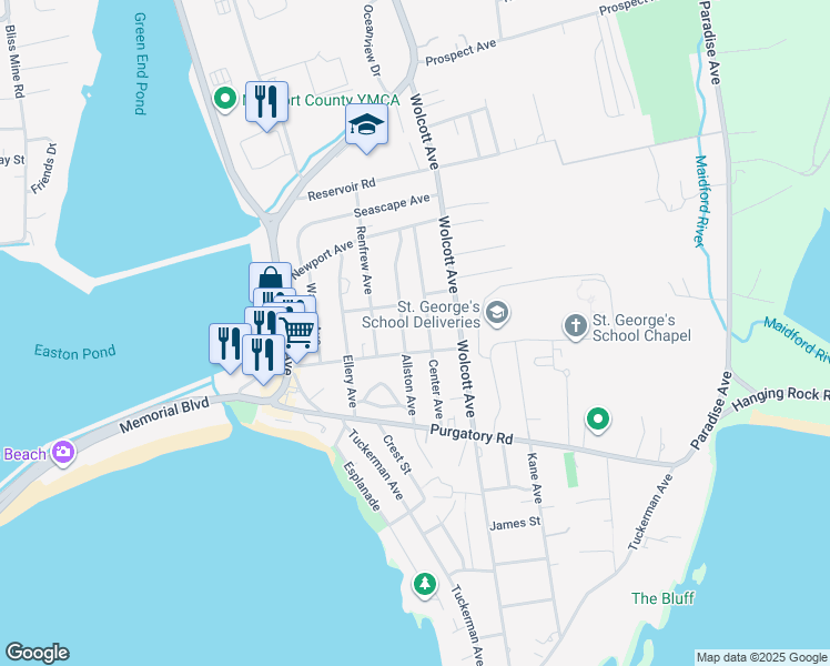 map of restaurants, bars, coffee shops, grocery stores, and more near 144 Briarwood Avenue in Middletown