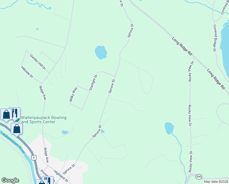 map of restaurants, bars, coffee shops, grocery stores, and more near 11 Holiday Drive in Hawley